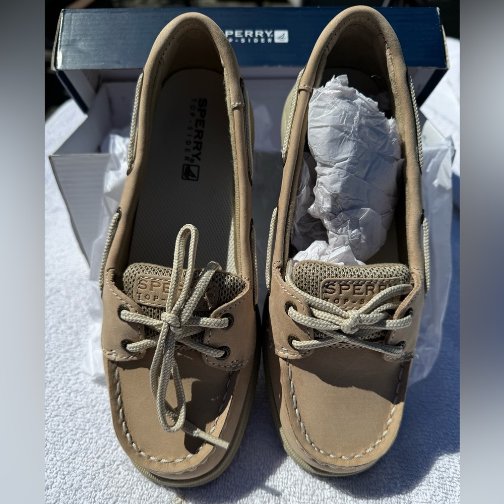 Sperry topsiders Laguna linen/oat girls size 3M